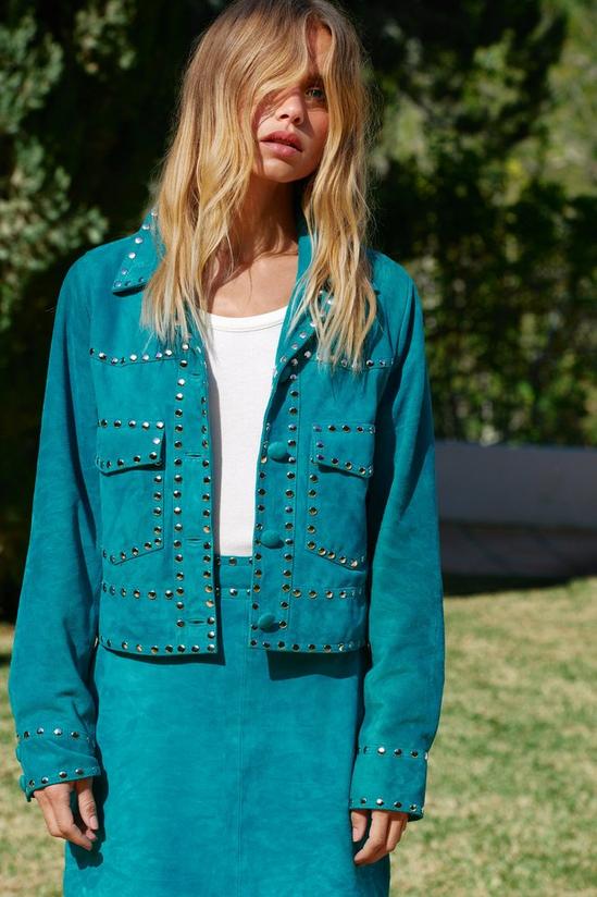 Warehouse Real Suede Studded Cropped Jacket 1