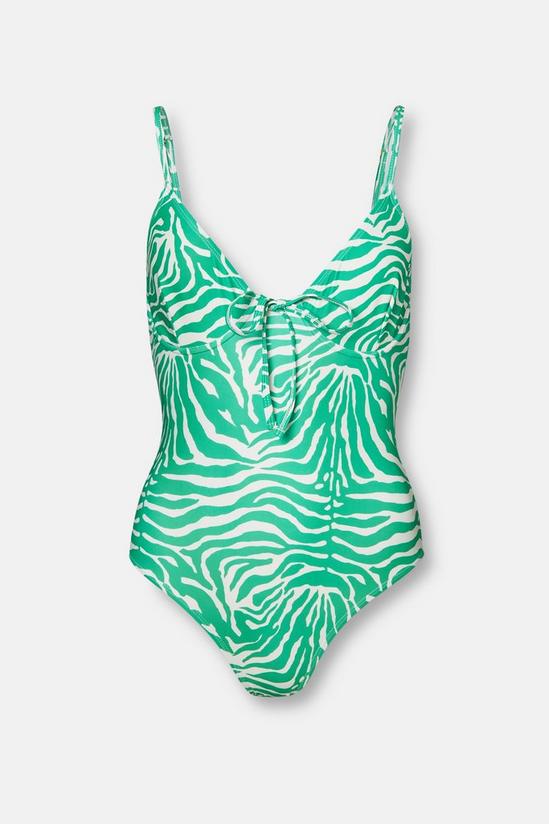 Warehouse Zebra Underwire Tie Front Swimsuit 1