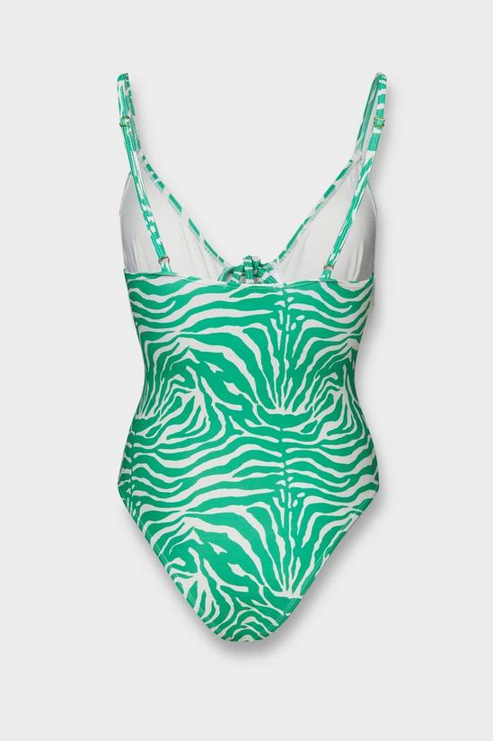 Warehouse Zebra Underwire Tie Front Swimsuit 3