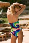 Warehouse Tie Dye Strappy Ruched Swimsuit thumbnail 4