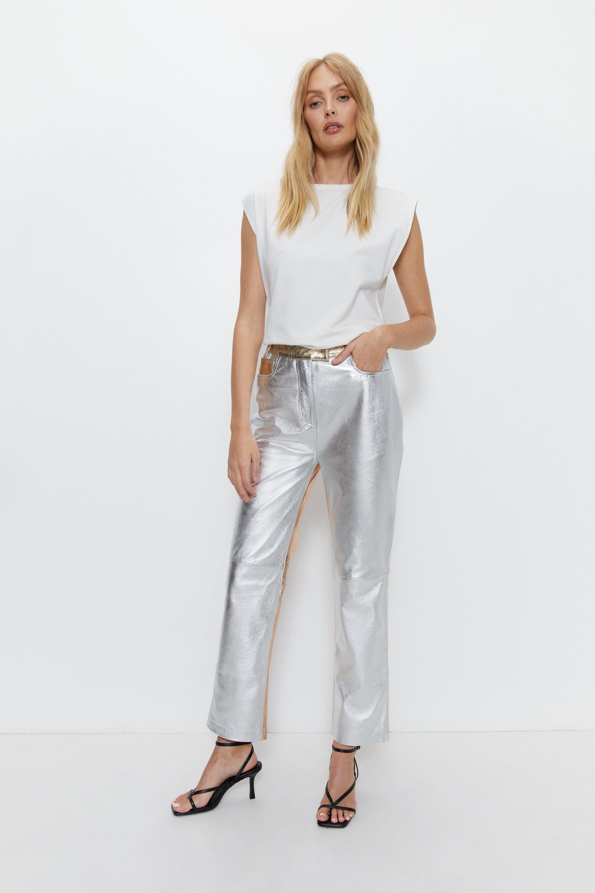 Zara 2024 metallic trousers