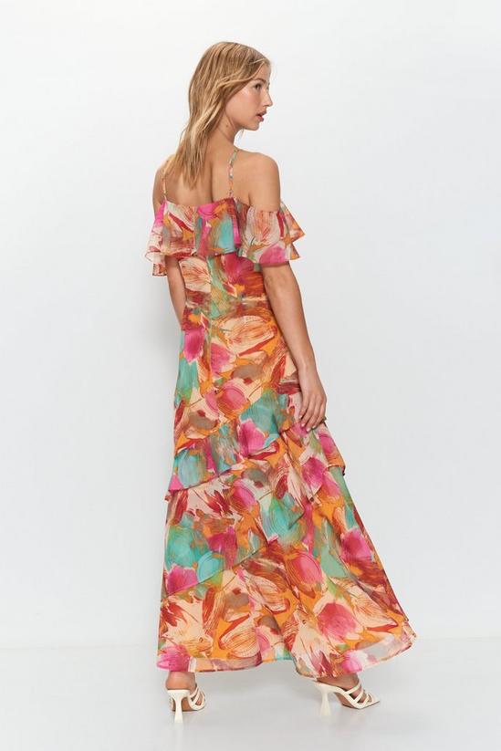 buy keepsake floral print side slit ruffle detail dress Heron