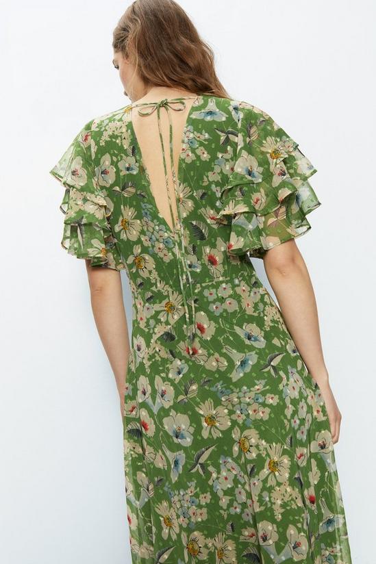 Warehouse Daisy Floral Print Chiffon Maxi Dress 5