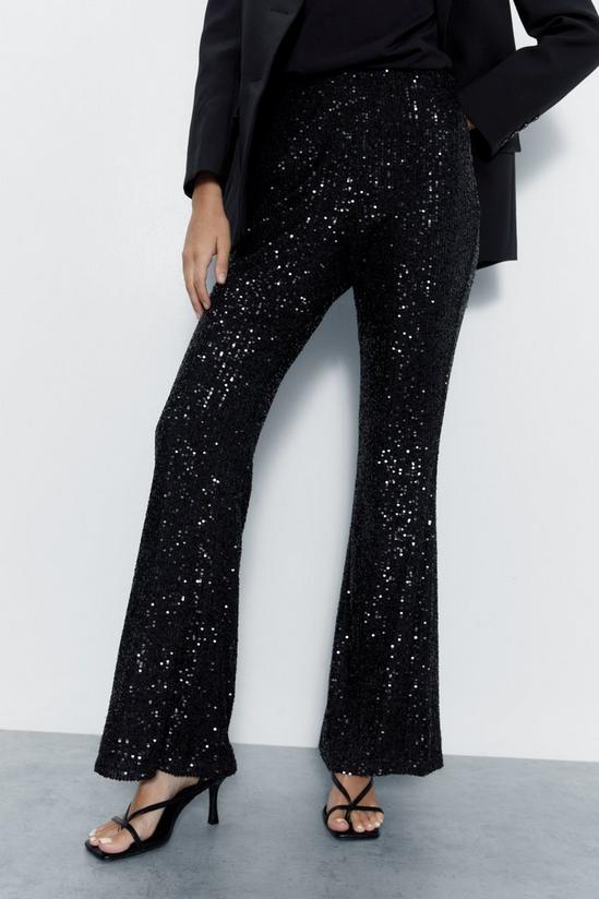 Warehouse Sequin Flared Pants 2