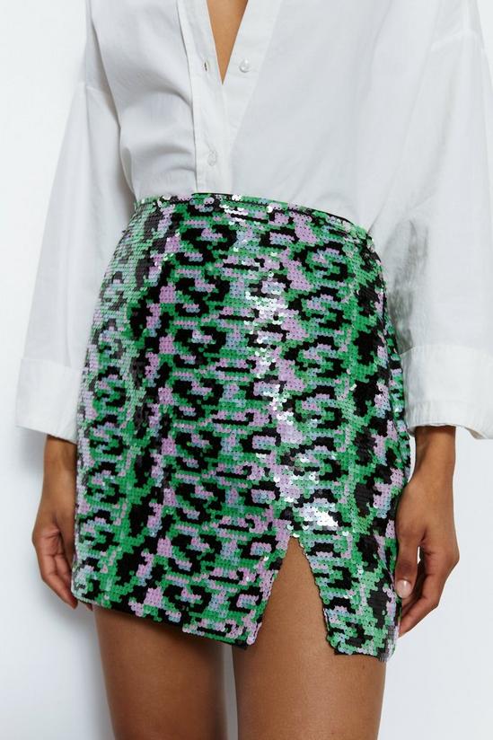 Warehouse Premium Tailored Sequin Mini Skirt 1