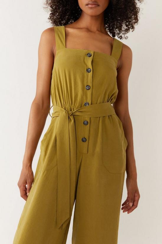 Warehouse Petite Belted Button Through Utility Jumpsuit 2