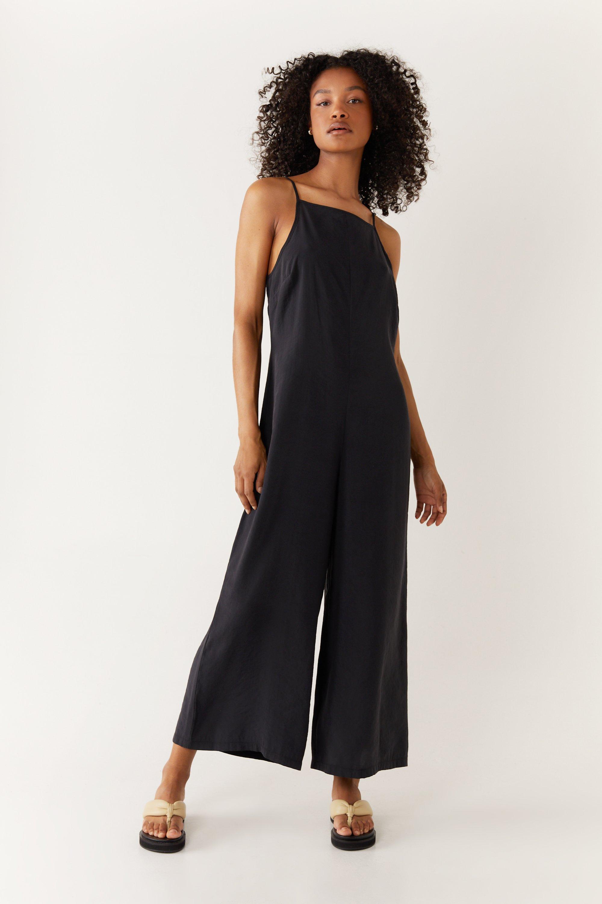 Strappy cheap black jumpsuit