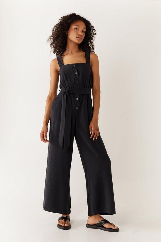 Warehouse Belted Button Through Utility Jumpsuit 1