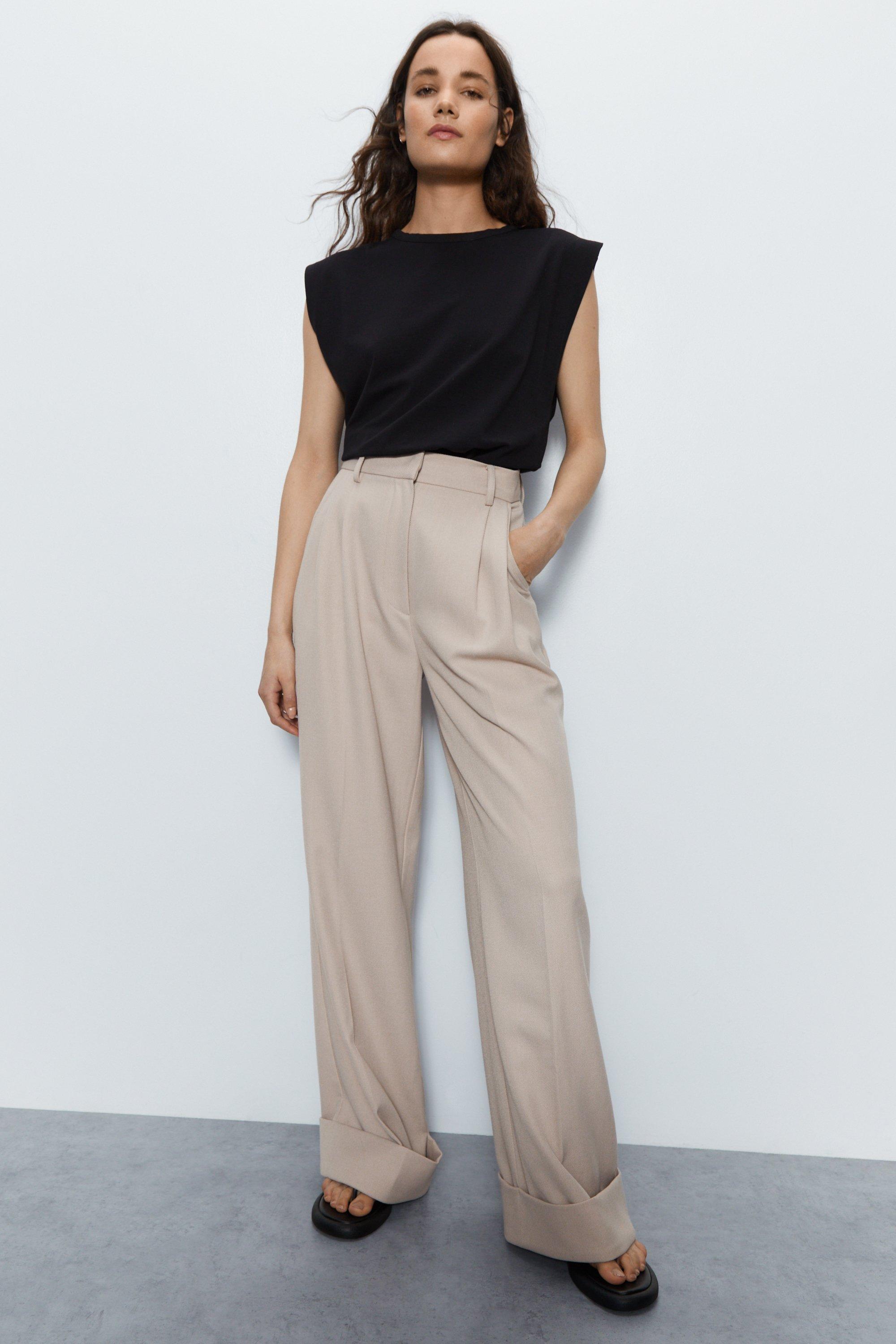 Premium Blue wool high waisted pleated Slacks