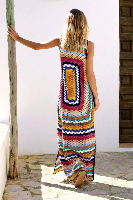Warehouse Multicolor Crochet Maxi Dress 4