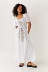 Warehouse Floral Embroidered Tiered Tunic Dress thumbnail 1