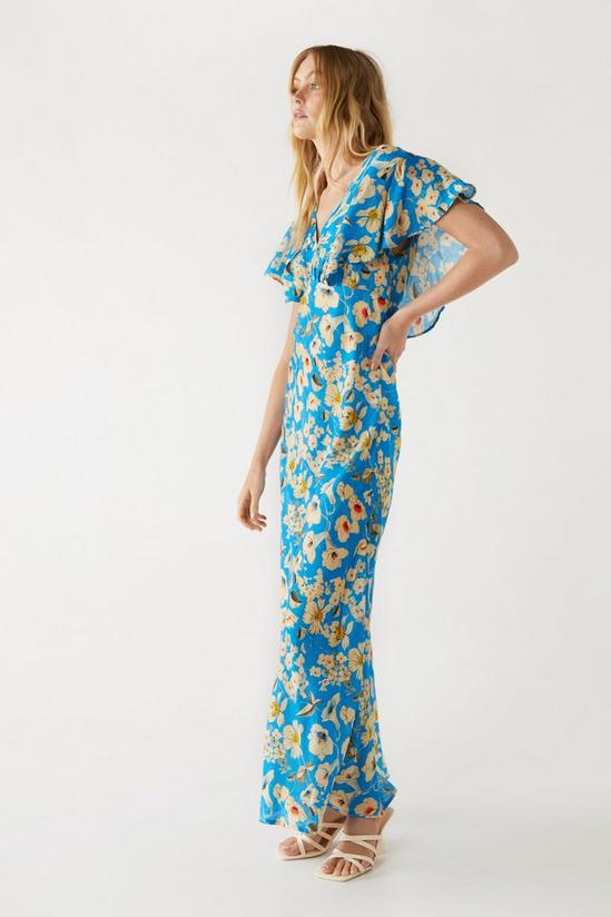 Warehouse Floral Fluted Sleeve Maxi Tea Dress 3