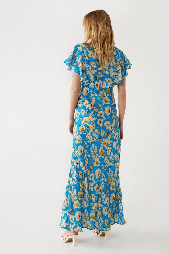 Warehouse Floral Fluted Sleeve Maxi Tea Dress 4