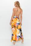 Warehouse Premium Satin Floral Strappy Back Maxi Dress thumbnail 4