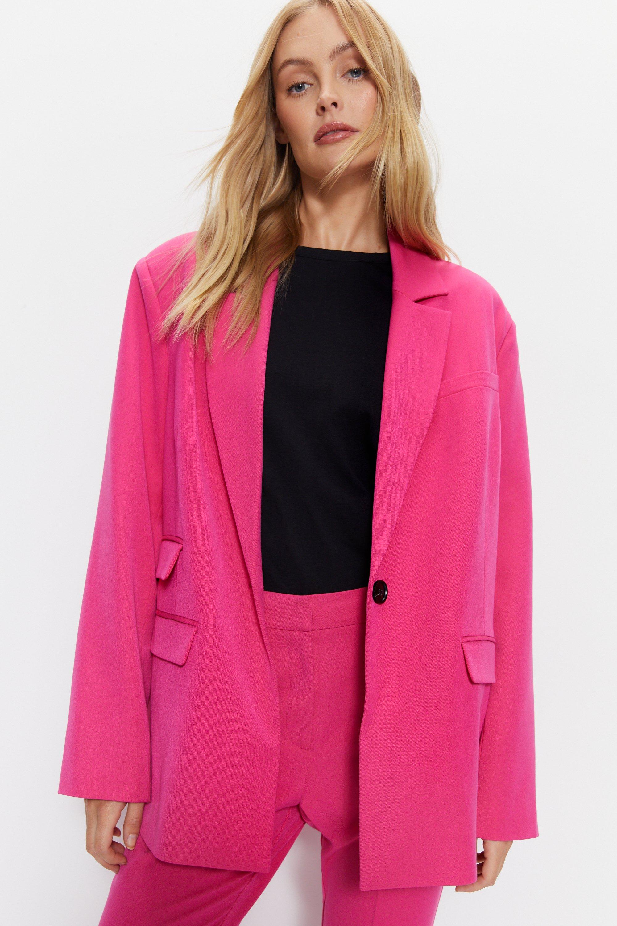 Womens Tailored Single Breasted Blazer - pink