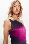 Warehouse Premium Satin Tie Dye One Shoulder Maxi Dress thumbnail 2