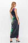 Warehouse Premium Satin Tie Dye One Shoulder Maxi Dress thumbnail 4