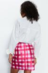 Warehouse Tailored Gingham Satin Twill Mini Skirt thumbnail 4
