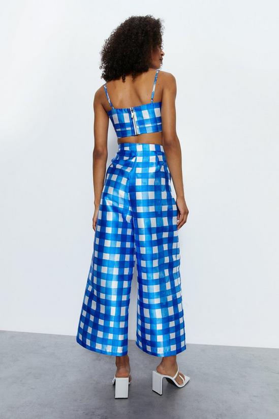 Warehouse Gingham Satin Twill Tailored Trousers 4