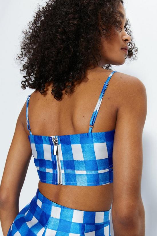 Warehouse Gingham Satin Twill Tailored Top 4