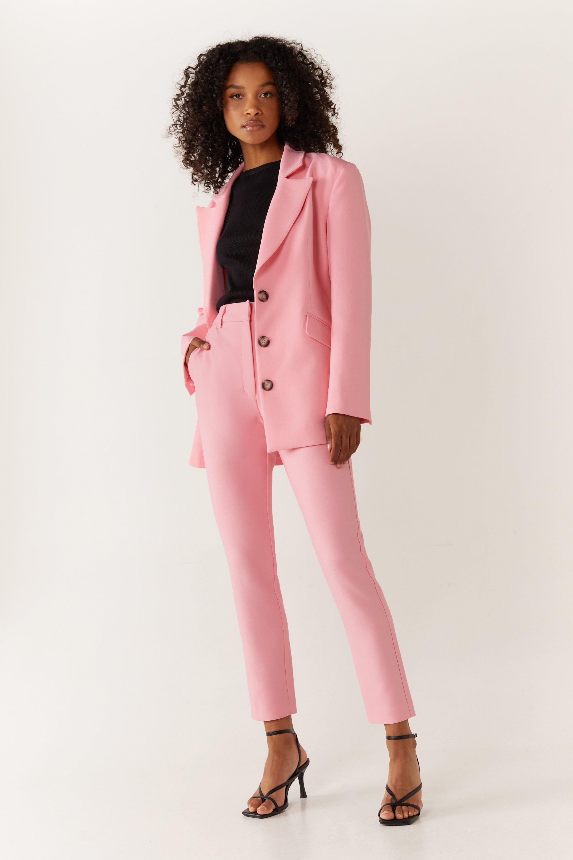 Womens Tailored Skinny Split Front Trouser - pink