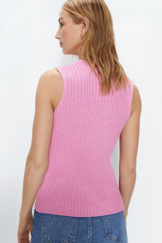 Warehouse Ribbed Knit Tie Front Racer Top 4