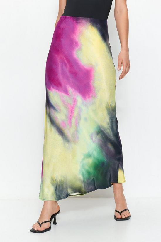 Warehouse Dye Print Premium Satin Bias Maxi Skirt 2