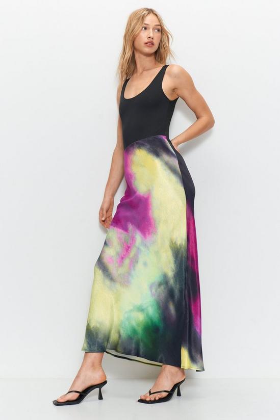 Warehouse Dye Print Premium Satin Bias Maxi Skirt 3
