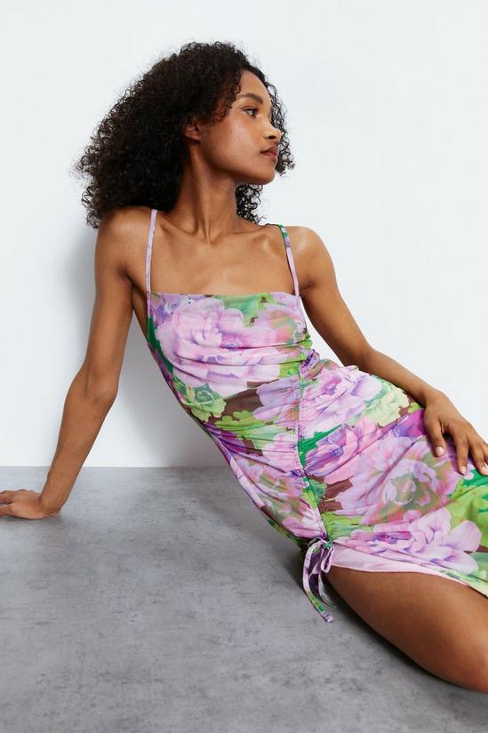 Warehouse Floral Printed Ruched Detail Dress 2
