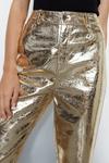 Warehouse Crackle Faux Leather Straight Trouser thumbnail 3