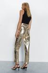 Warehouse Crackle Faux Leather Straight Trouser thumbnail 4
