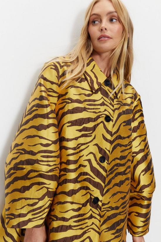 Warehouse Premium Zebra Jacquard Cloque Coat 3