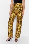 Warehouse Premium Jacquard Zebra Print Trousers thumbnail 2