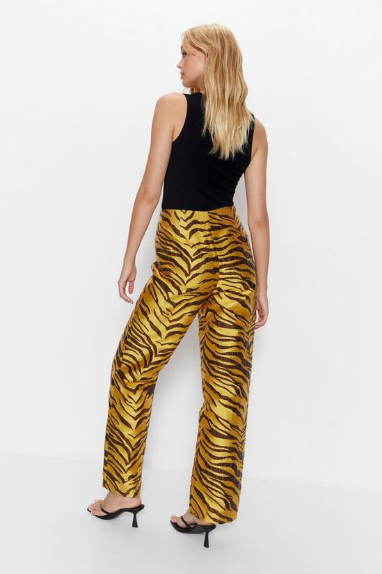 Warehouse Premium Jacquard Zebra Print Trousers 4