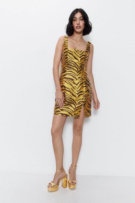 Warehouse Premium Jacquard Mini Dress 2
