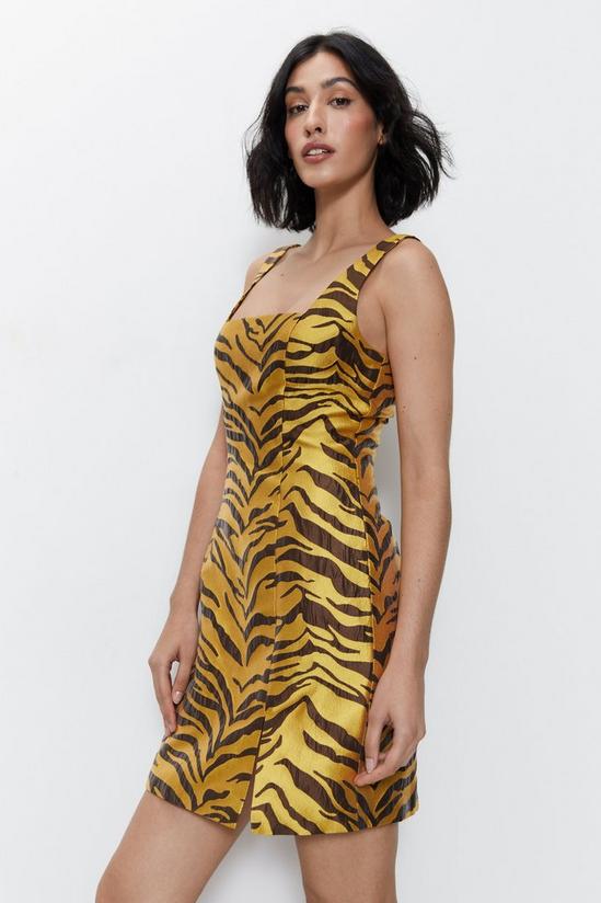 Warehouse Premium Jacquard Mini Dress 3