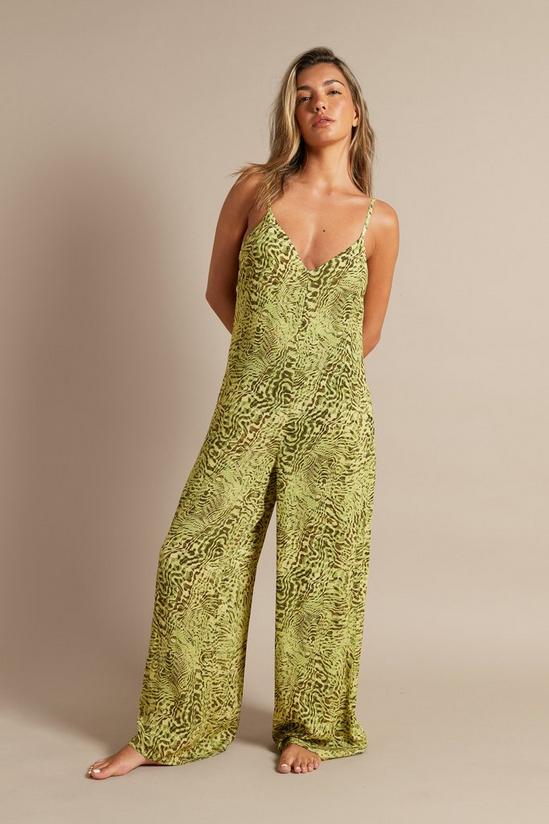 Warehouse Animal Slouchy Cover Up Jumpsuit 3