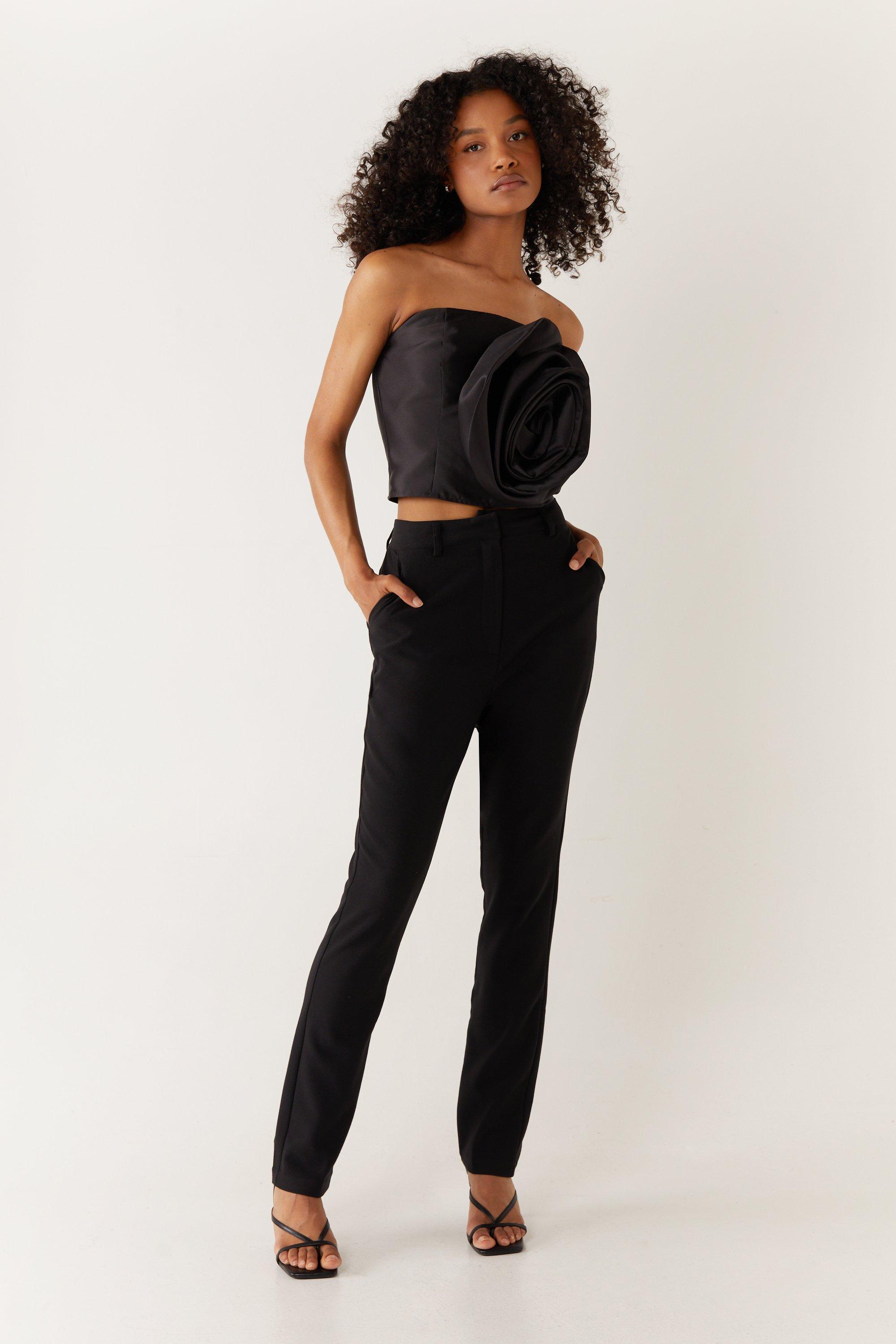Womens Tailored Slim Leg Trouser - black