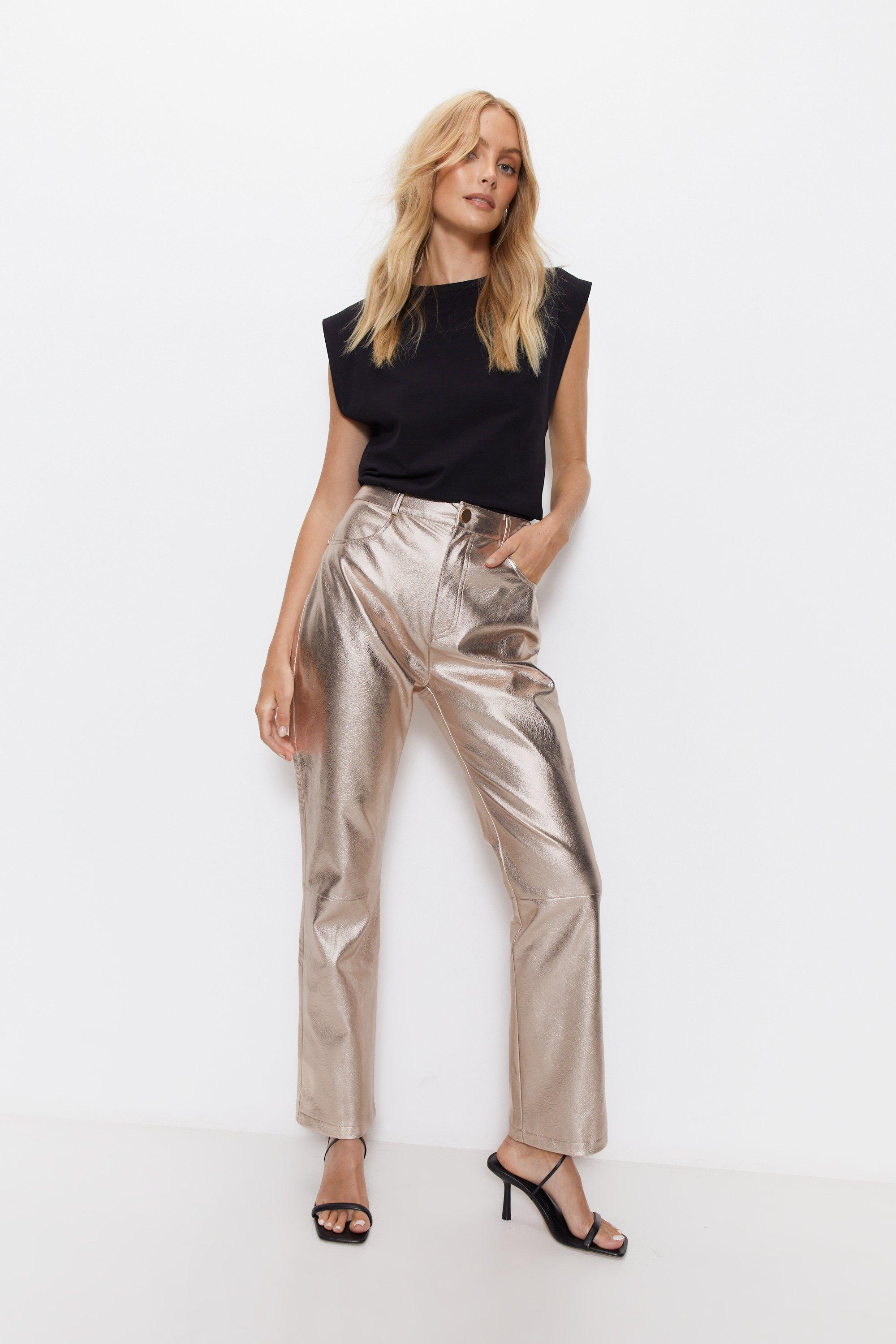 Metallic best sale pants zara