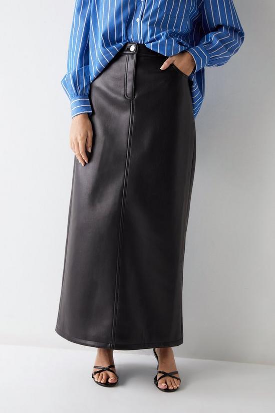 Warehouse Premium Faux Leather Maxi Skirt 3