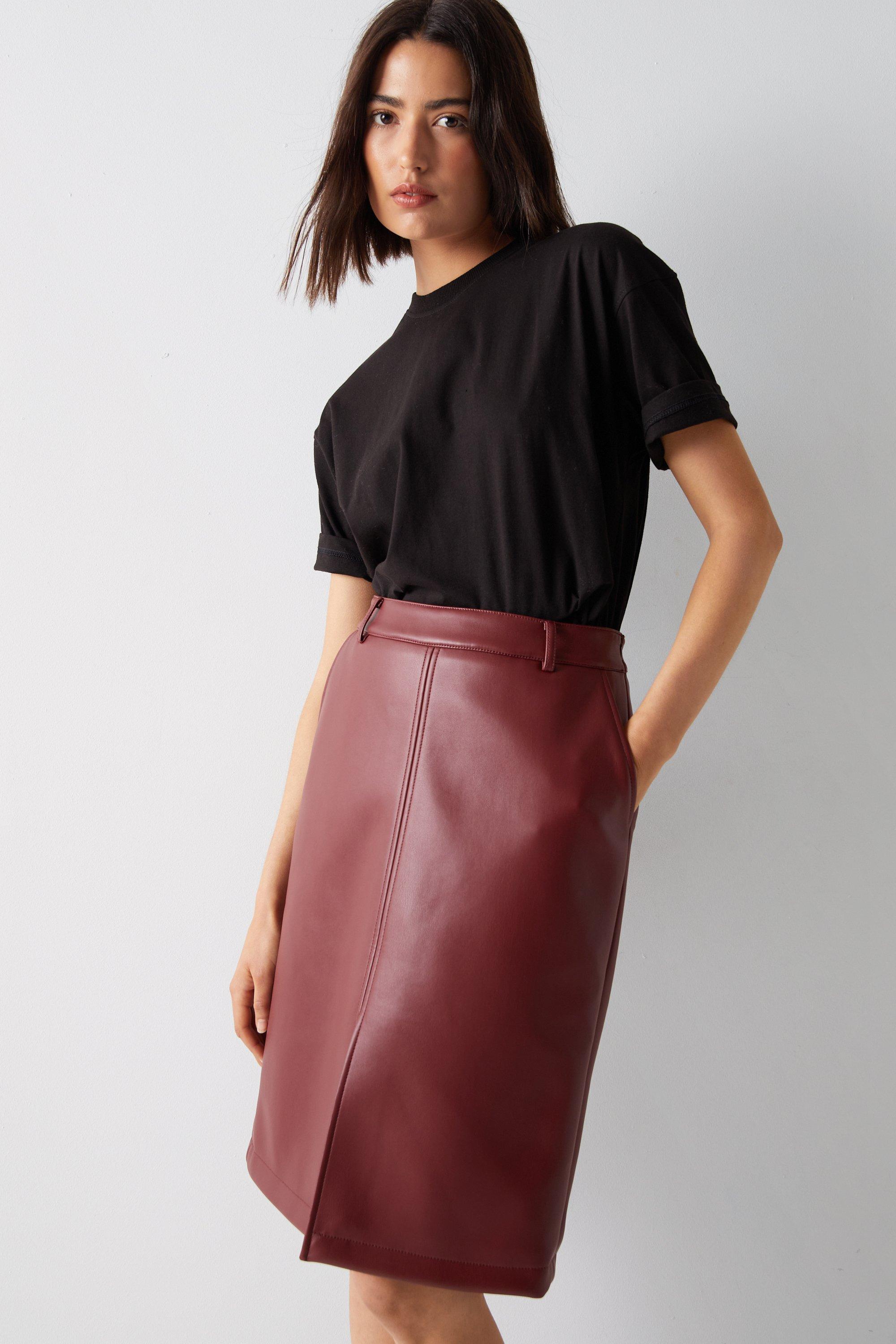 NEW Wolford Estella Faux Leather Pencil Skirt Size 6