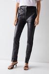 Warehouse Essentials Real Leather Ponte Back Skinny Trouser thumbnail 2