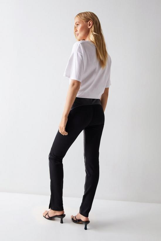 Warehouse Essentials Real Leather Ponte Back Skinny Trouser 4
