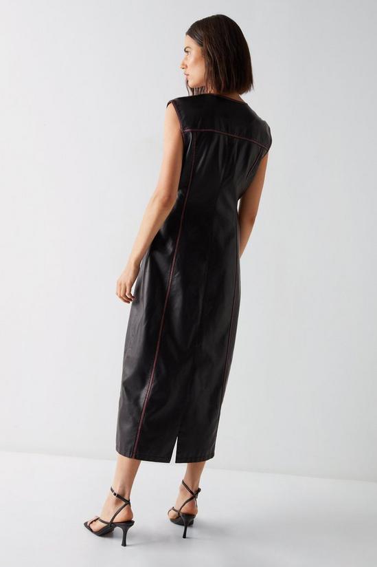 Warehouse Premium Distressed Faux Leather Maxi Dress 4