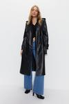 Warehouse Premium Classic Faux Leather Trench Coat thumbnail 2