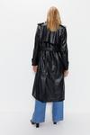 Warehouse Premium Classic Faux Leather Trench Coat thumbnail 4