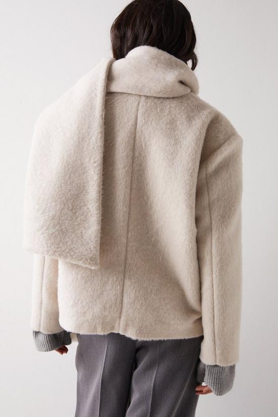 Warehouse Premium Brushed Wool Blend Scarf Coat 4