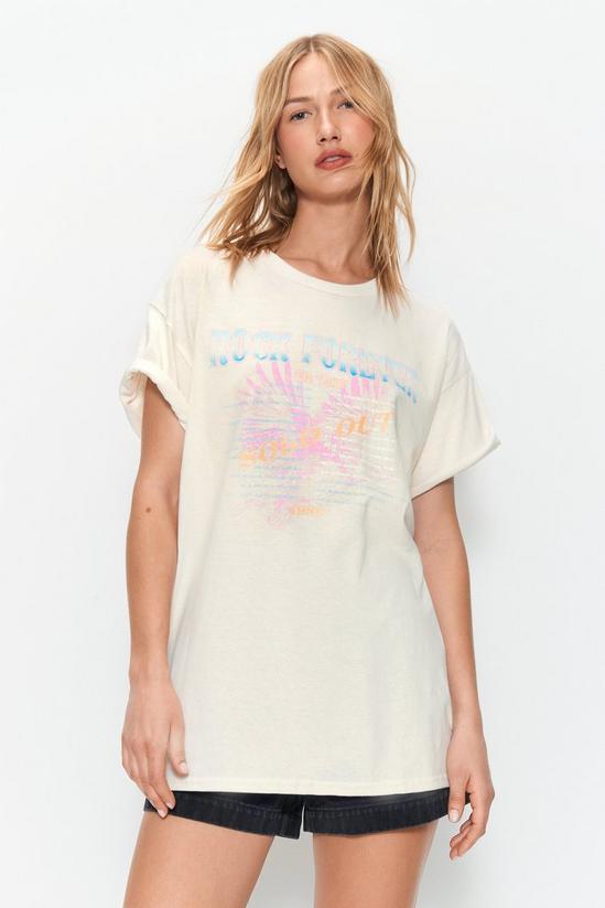 Warehouse Oversized Rock Forever Graphic T-shirt 2
