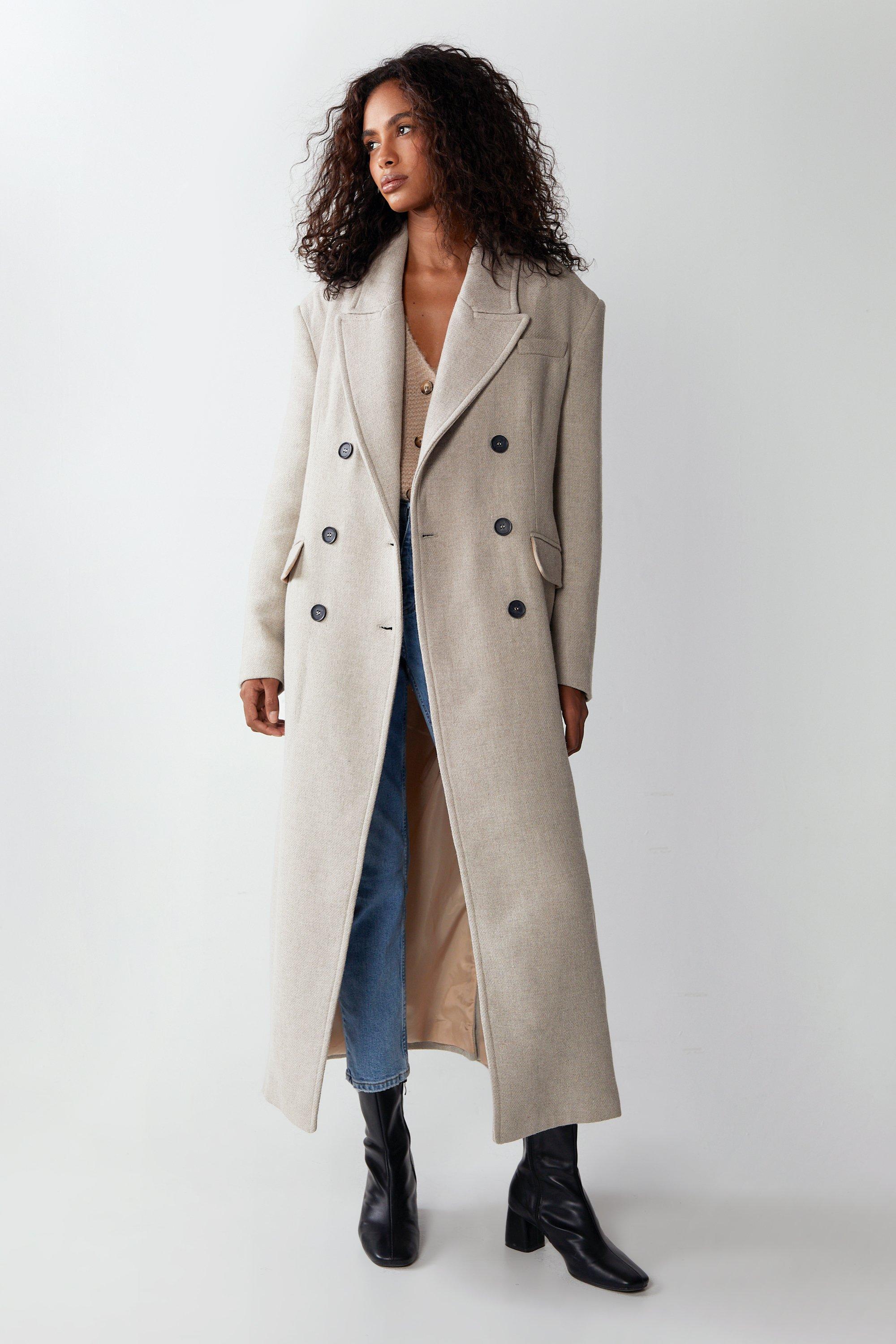 Jackets & Coats | Premium Double Breasted Italian Wool Tailored Coat | Warehouse