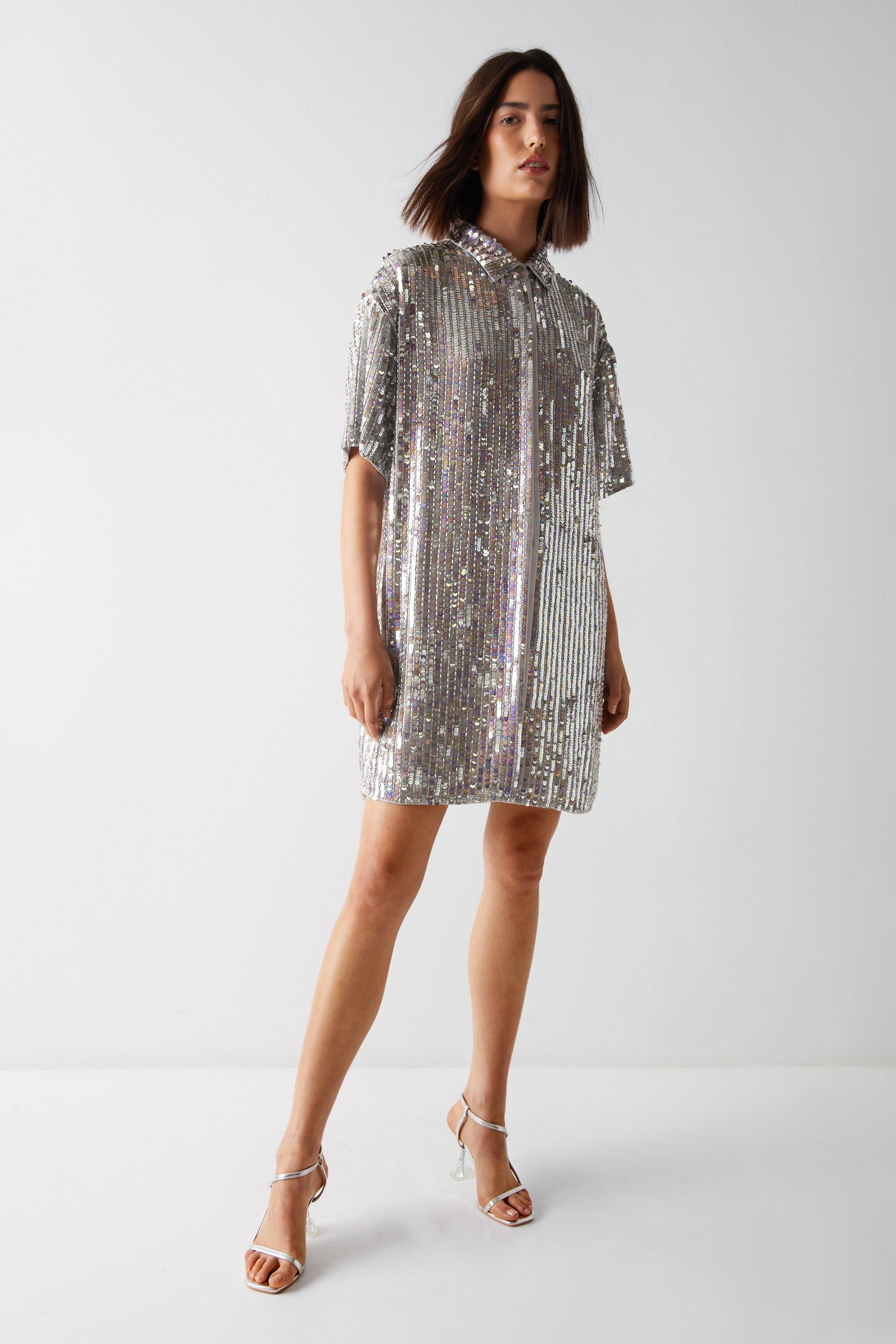 Shirt sequin clearance dress